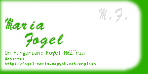 maria fogel business card